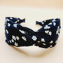 Myosotis Pattern Fabric Headband (Black)