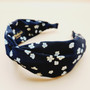 Myosotis Pattern Fabric Headband (Black)