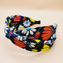 Floral Print Twist Fabric Headband (Black)