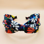 Floral Print Twist Fabric Headband (Black)