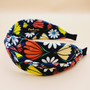 Floral Print Twist Fabric Headband (Black)