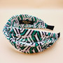 Geometric Pattern Twist Fabric Headband (Green)
