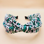 Geometric Pattern Twist Fabric Headband (Green)