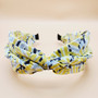 Geometric Pattern Twist Fabric Headband (Yellow)