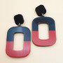 Rec Resin Earrings (Red)