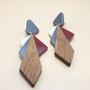 Resin and Wooden Mixed Earrings 