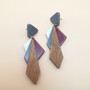 Resin and Wooden Mixed Earrings 