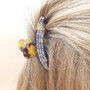  Small Slim Crystal Hair Claw (Light Brown)