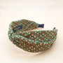 Dot twist fabric headband (Olive)