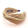 Dot twist fabric headband (Brown)