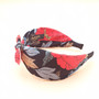 Flower bow headband (Red & black)