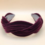 Wavy velvet headband (burgundy)