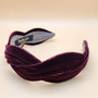 Wavy velvet headband (burgundy)