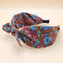 Floral pattern bow fabric headband