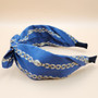 Chains pattern bow fabric headband (Blue)