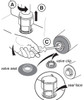 Ideal Standard Flush Valve seal for AMSTD FASTPART SYPHON SV01967, replacement part for toilet syphon.