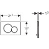 Geberit flush plate Sigma01 for dual flush: white alpine, rectangular design with dual buttons shown.