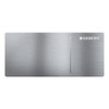 Geberit flush plate, brushed, easy-to-clean coated, remote flush actuation type 70, silver color, Geberit logo.