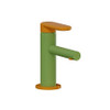 Vitra Origin Basin Mixer for Children in Green-Yellow color, model A4266646, modern kids faucet design.