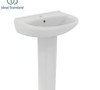 Ideal Standard Simplicity basin pack 55cm 1 tap hole and pedestal white E360301