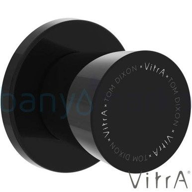 Vitra Liquid Built-in Stop Valve, Glossy Black, kitchen upgrade, surface mounted, sleek design, modern style.