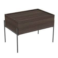 Vitra Equal Sub Module 100 cm Elm 64112, dark brown wooden module with metal legs.