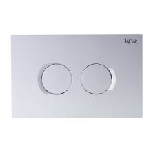 Japar Pulse Control Panel Matt Chrome J500148, two-button control panel in sleek chrome finish.