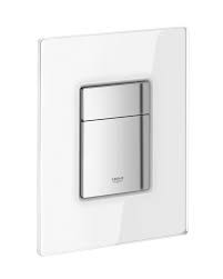 Grohe 39374LS0 Glass Cover Skate Cosmo Moon White, sleek modern switch plate in white color.