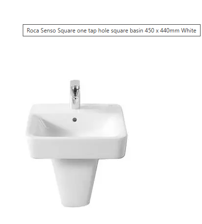 ROCA Senso Square wall-hung basin 450 x 440mm - 1 taphole ROCA Senso Square wall-hung basin 450 x 440mm - 1 taphole A32751T000 USD $201.52 Product ROCA Senso Square wall-hung basin 450 x 440mm - 1 taphole bathroomandtoiletspares.co.uk New A32751T000 Roca 