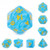7 die set - Light Blue Pearl (Yellow Font)