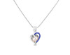 Royal Blue CZ Stones in heart pendant