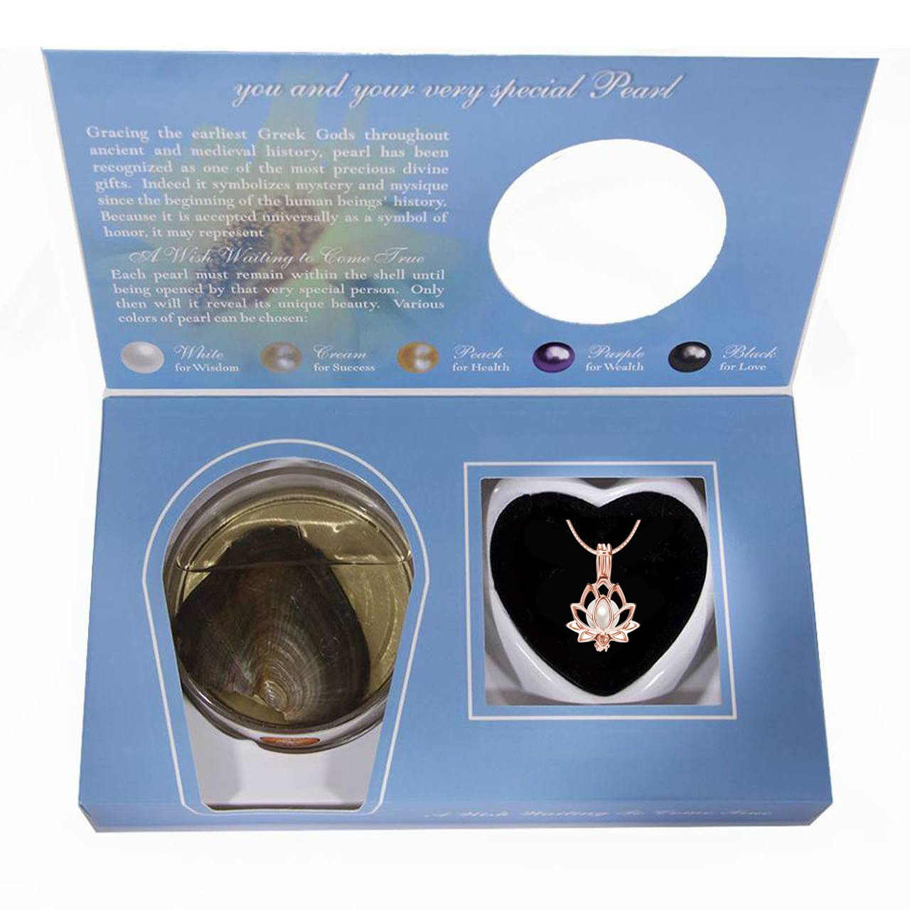 Pearl in Oyster Rose Gold Lotus Pendant | The Wish Pearl