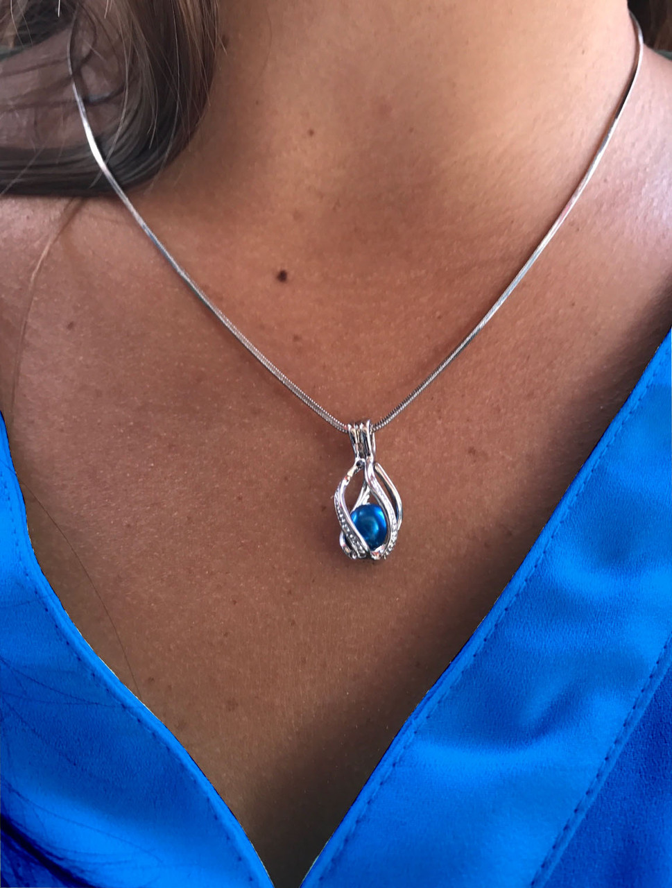 Sterling Silver Twisted Drop Pendant The Wish Pearl