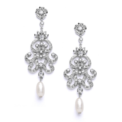 Freshwater Pearl & Opal Bridal Chandelier Earrings | The Wish Pearl