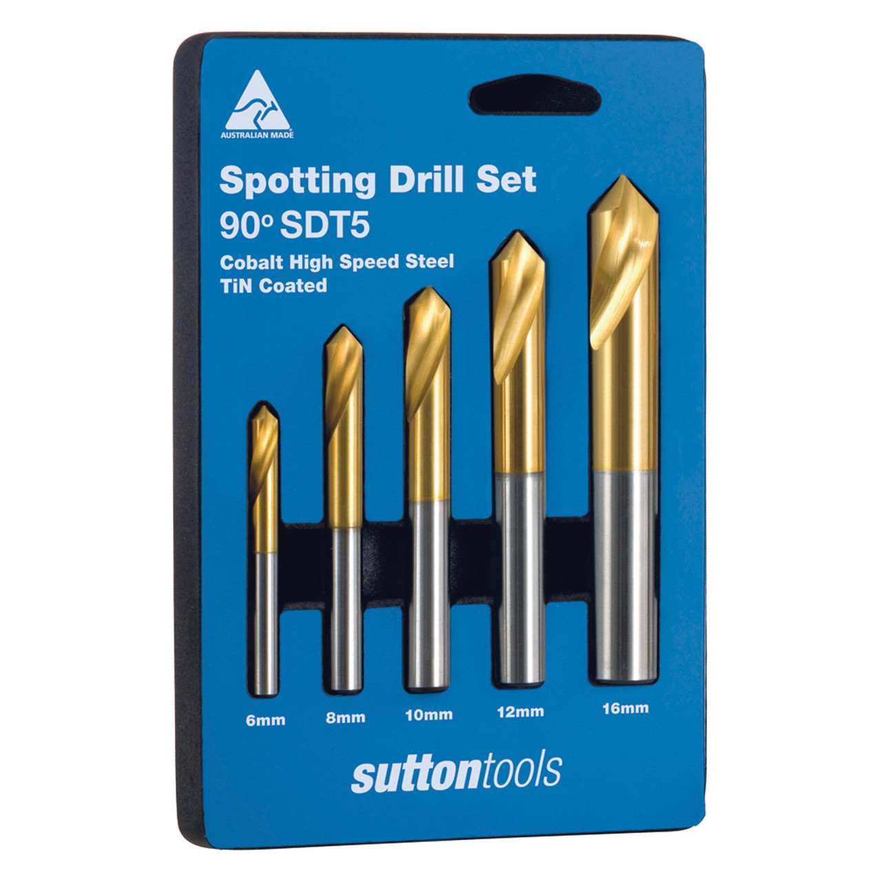 SPOTTING DRILL SET 5 PCE 90DEG HSSCOBALT TiNite 6, 8, 10, 12&16mm