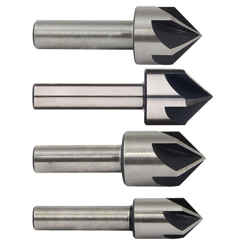 5 Flute Countersink Set 4pcs - 8, 12, 16 & 20mm