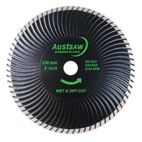 Diamond Blade 25/22.2mm Bore Austsaw 230mm (9in) Super Turbo Wave