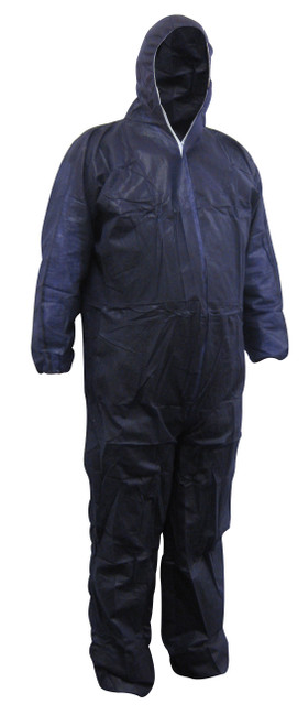 BLUE POLYPROPYLENE DISPOSABLE COVERALLS