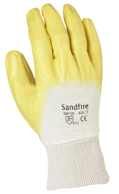 SANDFIRE YELLOW NITRILE DIPPED JERSEY GLOVE