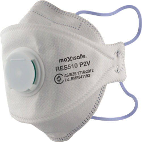 3PANEL FLAT FOLD RESPIRATOR WITH VALVE BOX OF 20