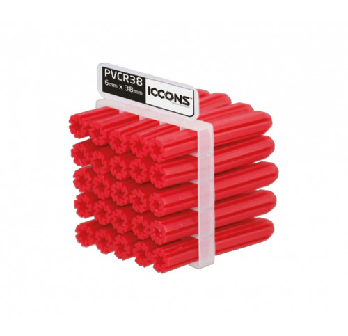 RED 6mm PVC MASONRY PLUG