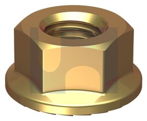 ZINC YELLOW SERRATED FLANGED NUT METRIC