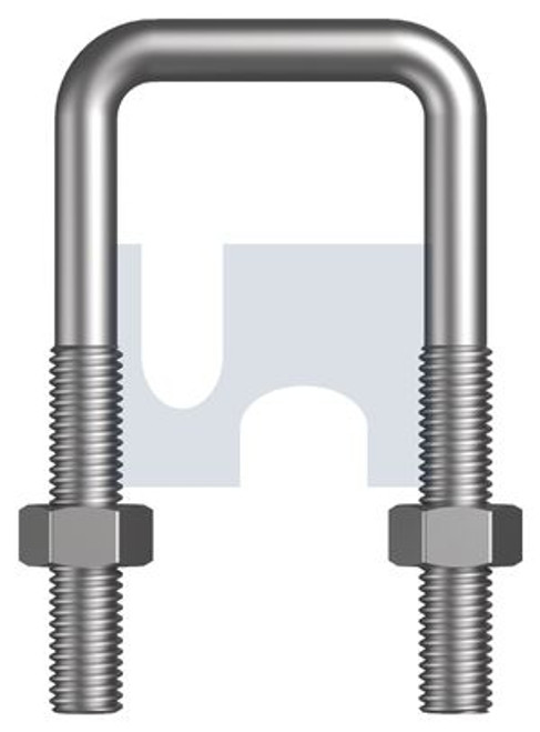 GALVANISED SQUARE U-BOLT WITH NUTS & SPRING WASHERS