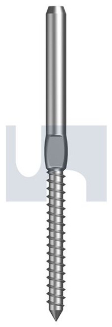 STAINLESS 316 TERMINAL SWAGE LEFT HAND LAG SCREW