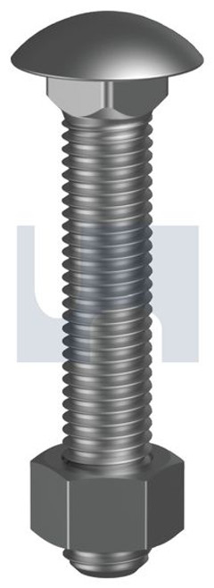 ZINC HIGH TENSILE CUP HEAD BOLT UNC