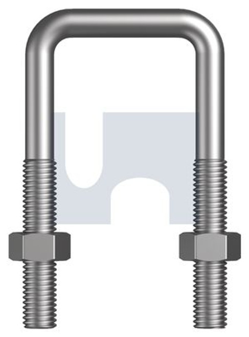 GALVANISED SQUARE U-BOLT WITH NUTS M10 x 42 x 86