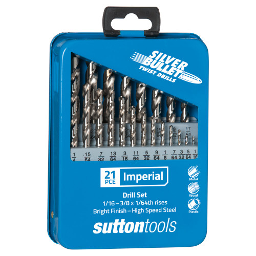 JOBBER DRILL SET HSS SILVER BULLET METAL CASE IMPERIAL