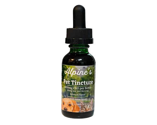 Alpine's 600mg CBD Pet Tincture,  Salmon Flavor - 30ml