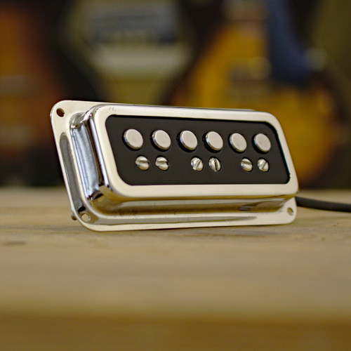 Mr.2000 Dynasonic-style pickup in classic Dynasonic size, open top, black acrylic, DeArmond inspired