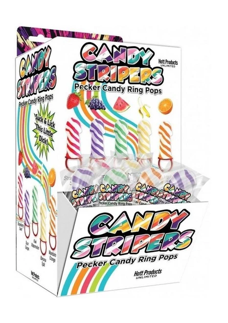 Candy Stripers Pecker Candy Ring Pop (36 Per Display) - Assorted Flavors